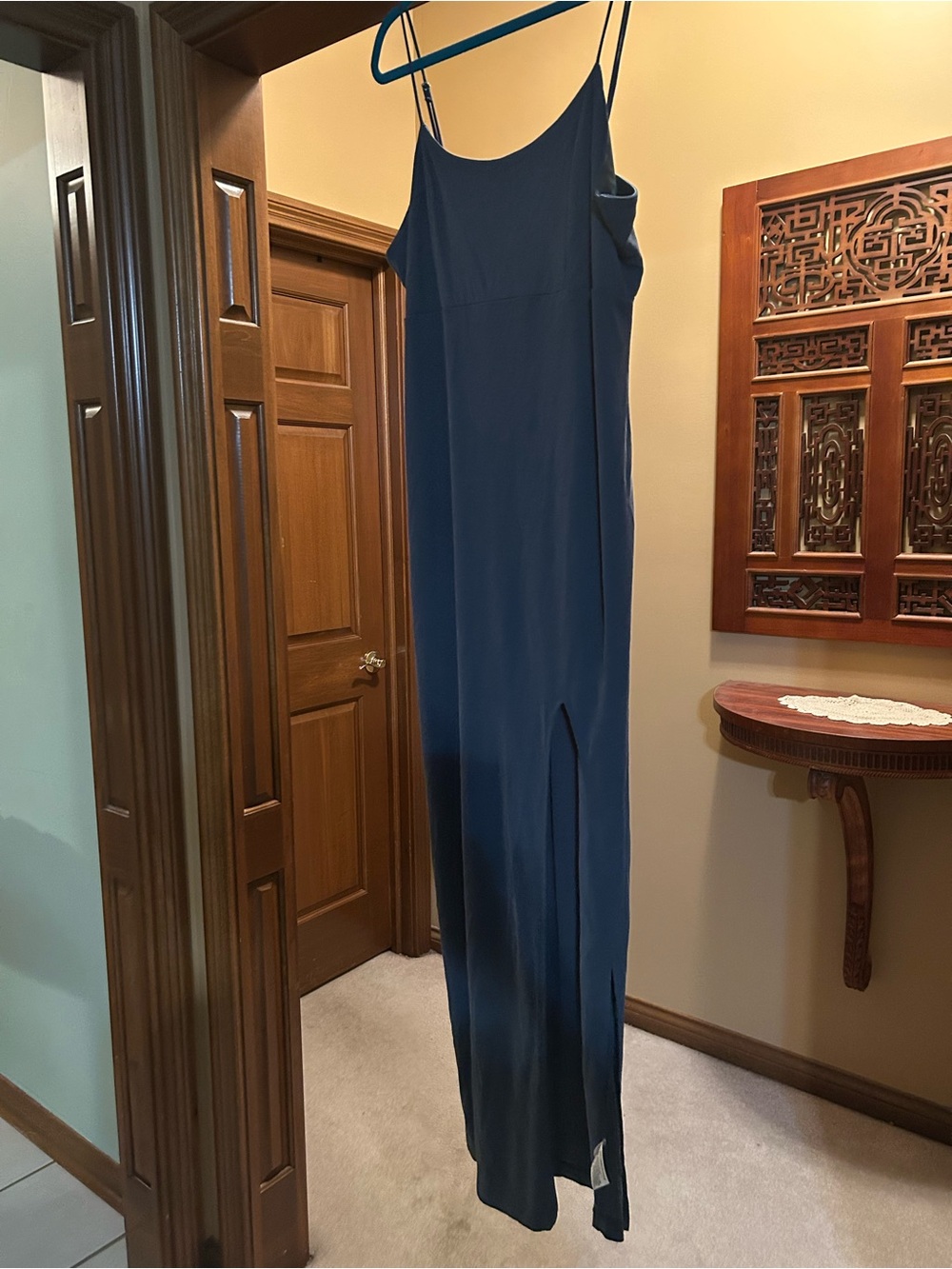wild fable Navy Blue Maxi Skirt with Spaghetti Straps